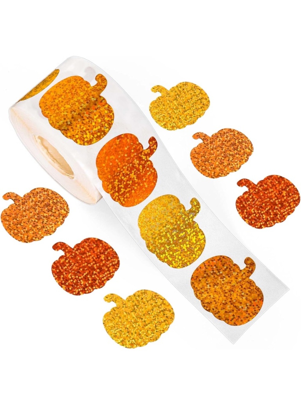 NEW!🍂 50 GLITTER PUMPKINS STICKERS